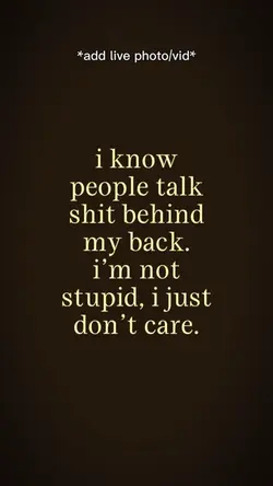 i just don’t car