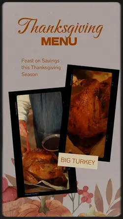 Thanksgiving Day Food Menu Promo