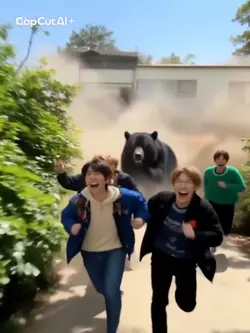 痛っ！クロクマに追われた！