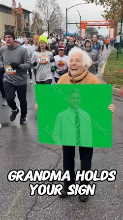 GRANDMA WITH SIGN