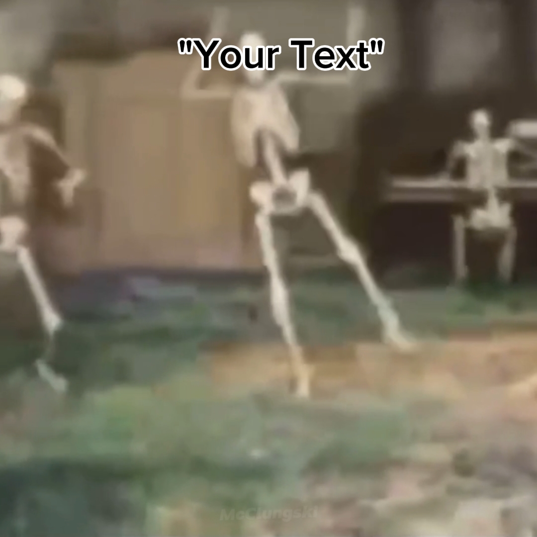 skeleton running across the screen green screen - Pippit
