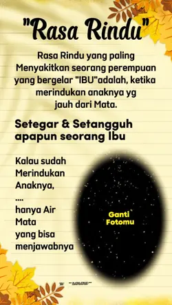 Rasa rindu,ibu