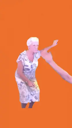 Old woman dancing 