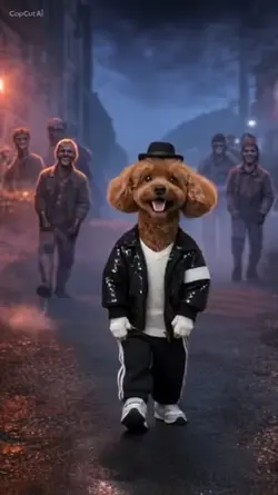 マイケルジャクソンを踊る犬