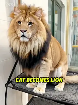 cat becomes lion