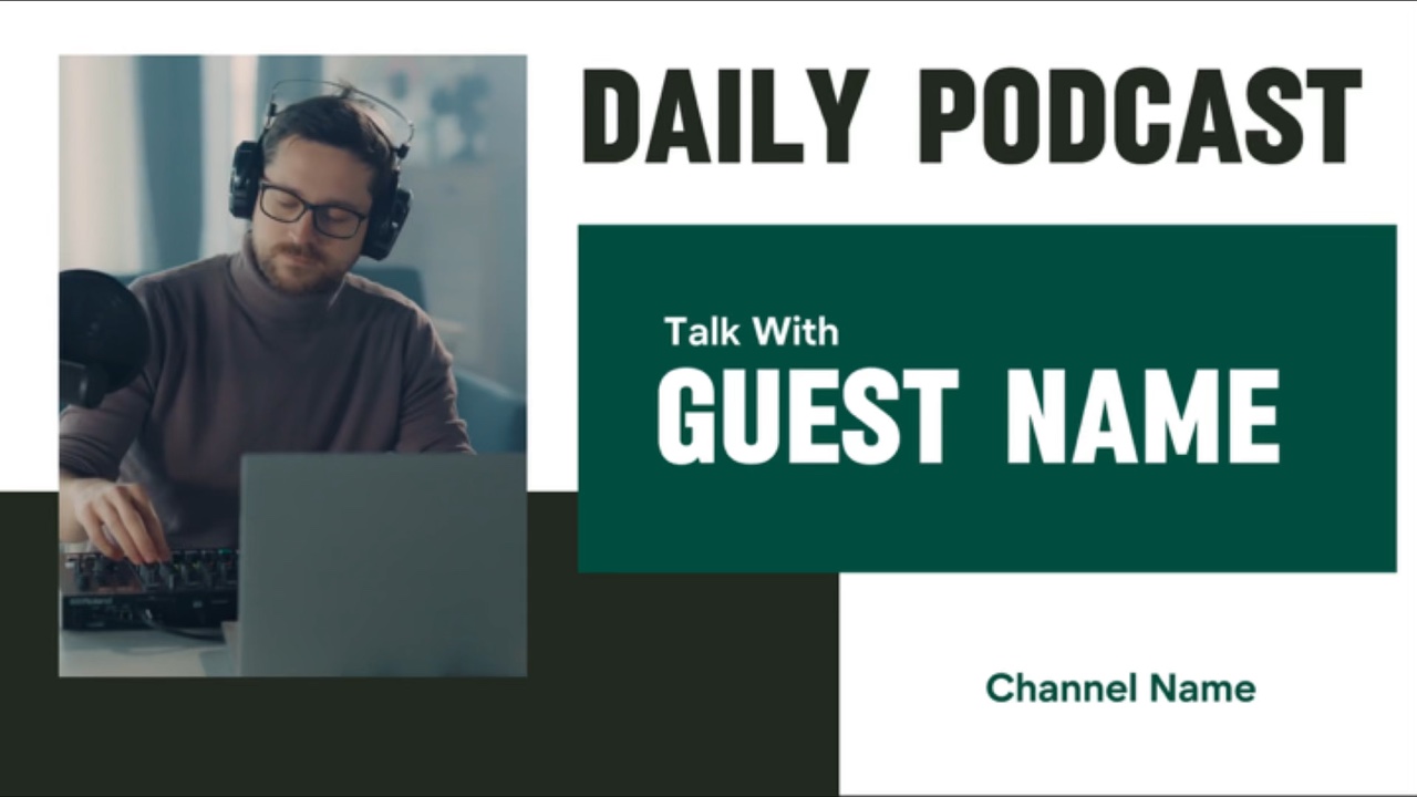 Talkshow Intro Template Green - Pippit