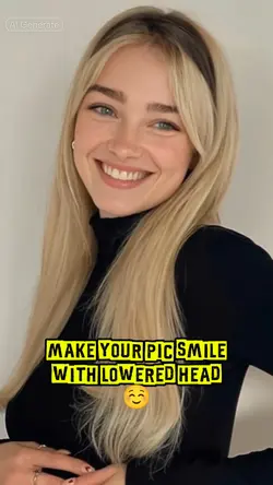 Smile lowered head