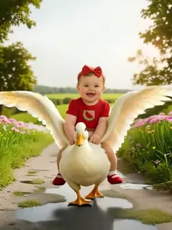 I'm riding a duck