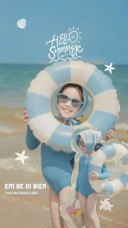 Em bé đi biển🌤️