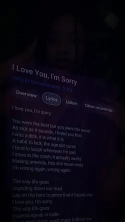 I love you I’m sorry