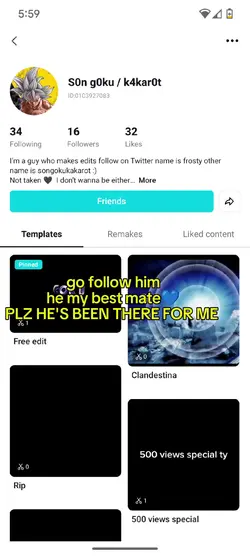 follow him PLZ