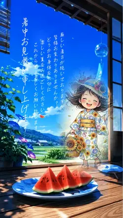 暑中お見舞い申し上げます1クリップ