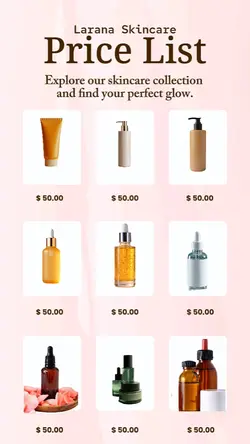 Skincare Price list 