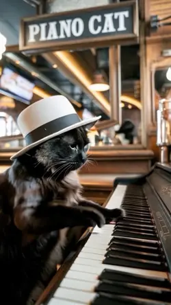 Piano cat