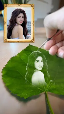 วาดรูปในใบไม้