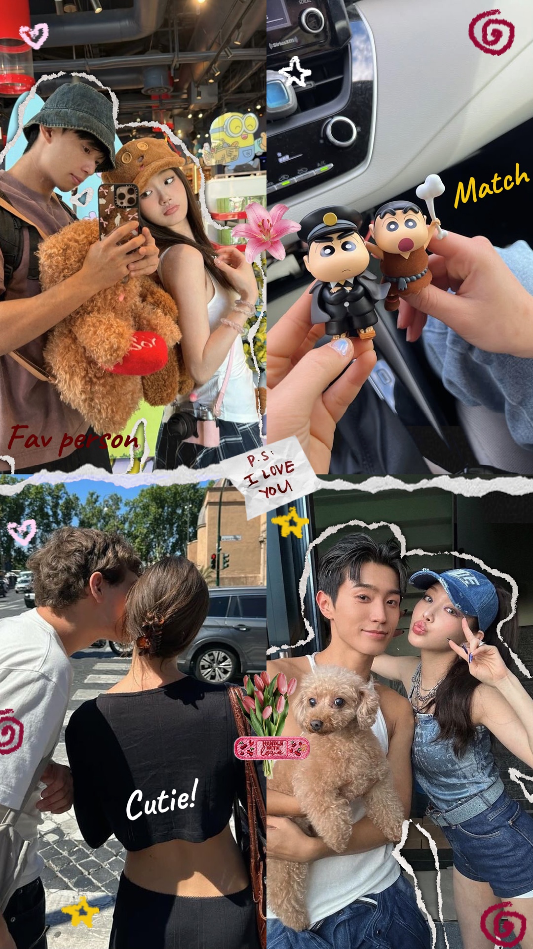 Collage IG Post Template Couple Cute Cut Outs - Pippit