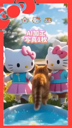 ペットがキティちゃんに連れて行かれた