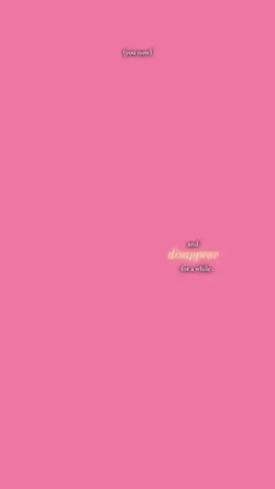 disappear for a whil