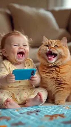 BABY&CAT LAUGH LOL
