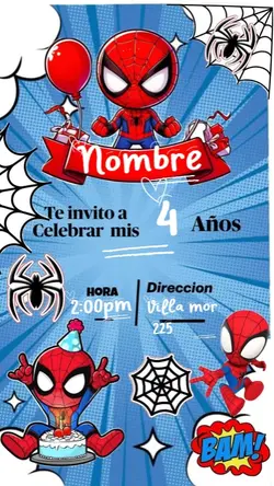 Invitación spiderman