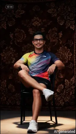 sitting on a chair