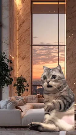 Cat shocked face