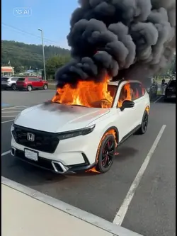 voiture en feu Ai