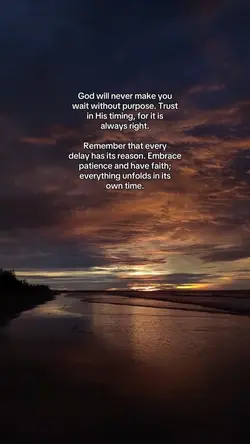Trust in His timing