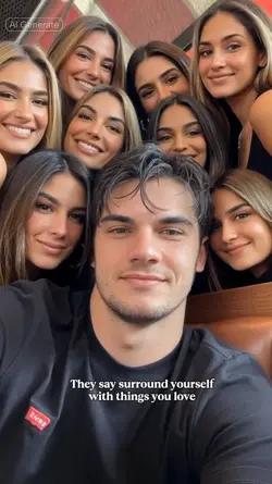 surround by girls