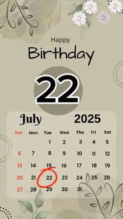 birthday 22 July 