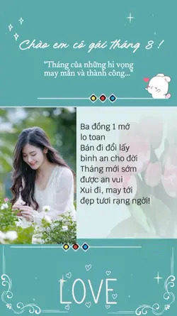 chào cô gái tháng 8