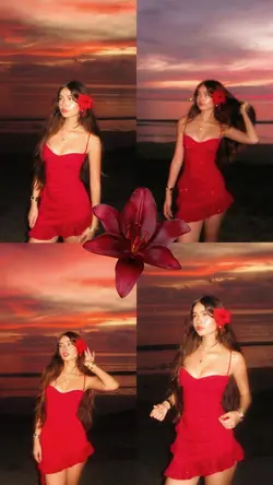 Red Flower Collage 
