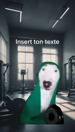 Chien avec une poêle