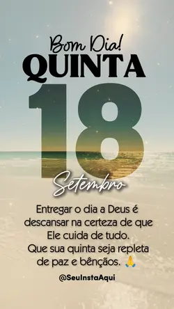 Bom dia Quinta 18/09