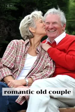 Romantic old couple