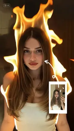 AI character on fire