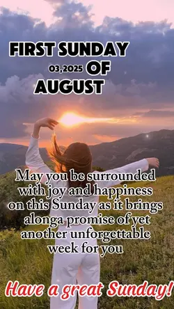 1st Sunday august 