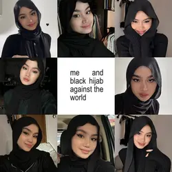 black hijab against 