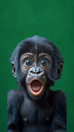 Baby Gorilla shocked