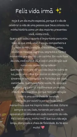 Parabéns irmã 