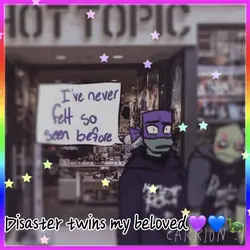 Disaster twins💜💙🐢