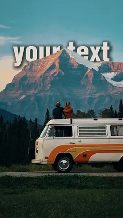 mountain behind text