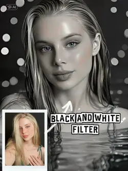 black and white