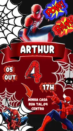 Convite Homem aranha