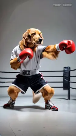 Funny boxing dog