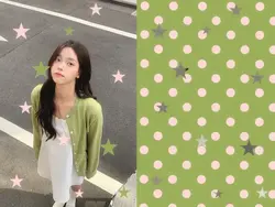 star dots pink green