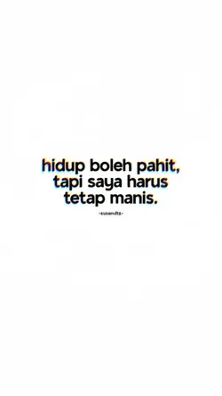 hidup boleh pahit 