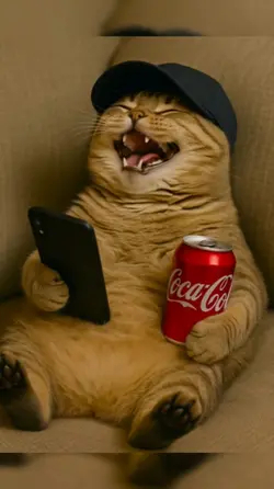 cat laughs