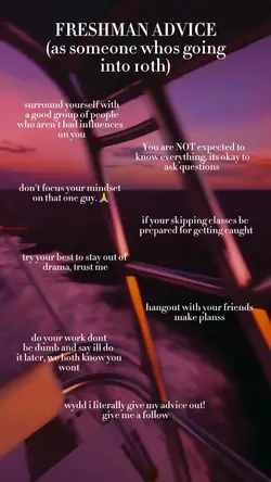 Freshman advice