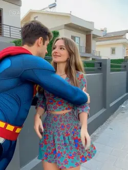 Flying with superman